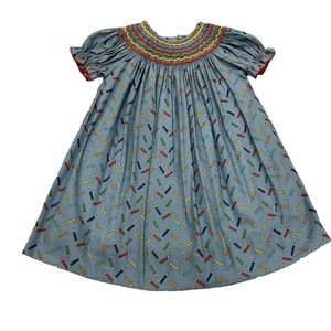 ✏️ Smocked Pencil Print Dress Size 24 months ✏️
